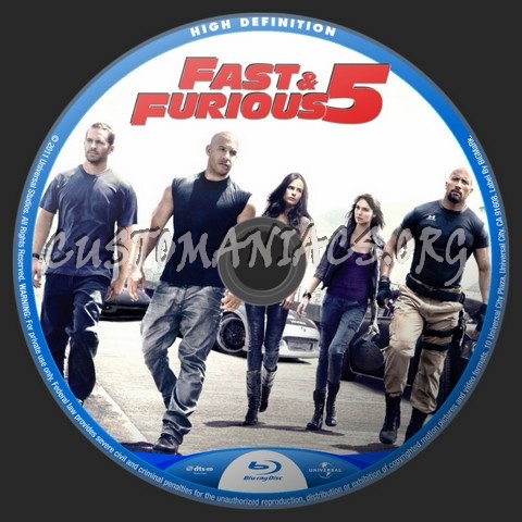 Fast & Furious 5 blu-ray label