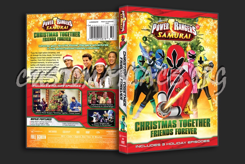 Power Rangers Samurai Christmas Together Friends Forever dvd cover