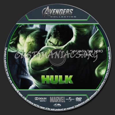 Avengers Collection - The Hulk dvd label