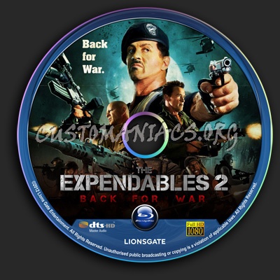 The Expendables 2 blu-ray label