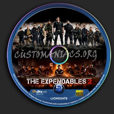 The Expendables 2 blu-ray label