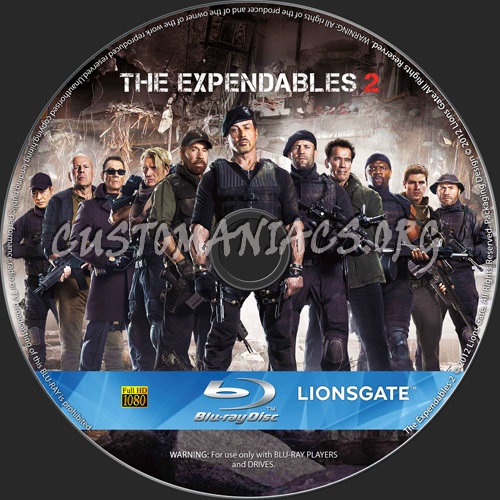 The Expendables 2 blu-ray label