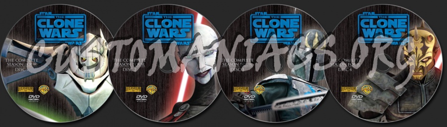 Star Wars The Clone Wars Season 4 dvd label