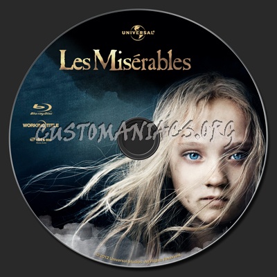 Les Miserables (2012) blu-ray label