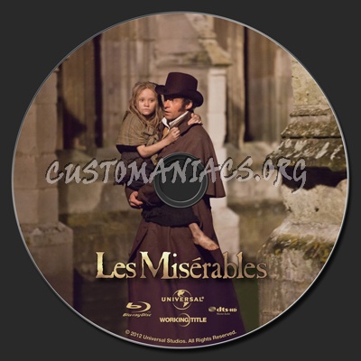 Les Miserables (2012) blu-ray label