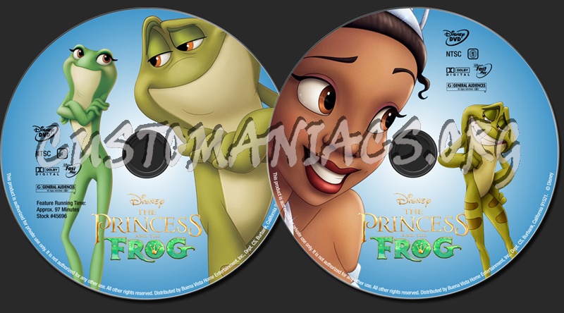 The Princess and the Frog dvd label