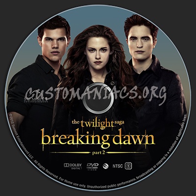 The Twilight Saga - Breaking Dawn Part 2 dvd label