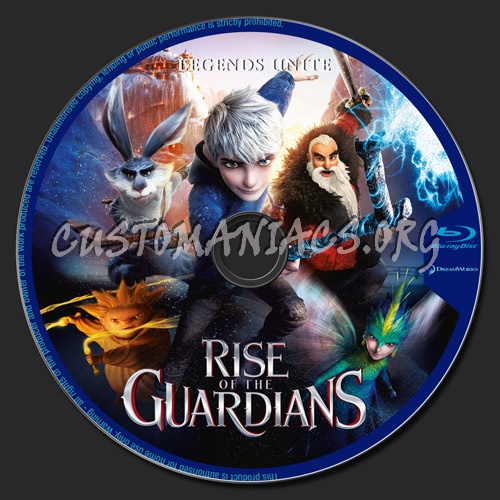 Rise Of The Guardians blu-ray label