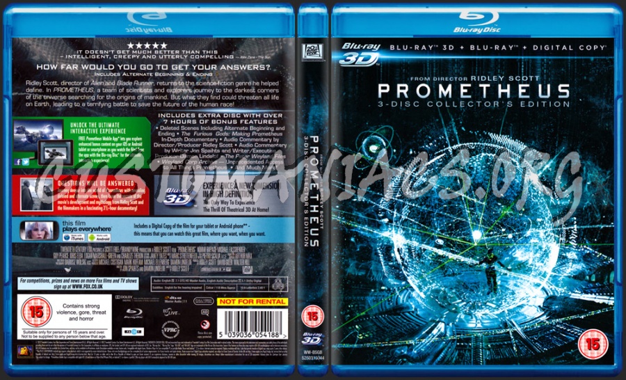 Prometheus 3D blu-ray cover