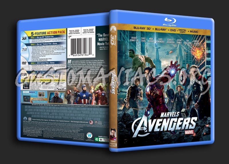 The Avengers 3D blu-ray cover