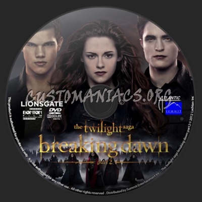 Twilight Saga: Breaking Dawn: Part Two dvd label