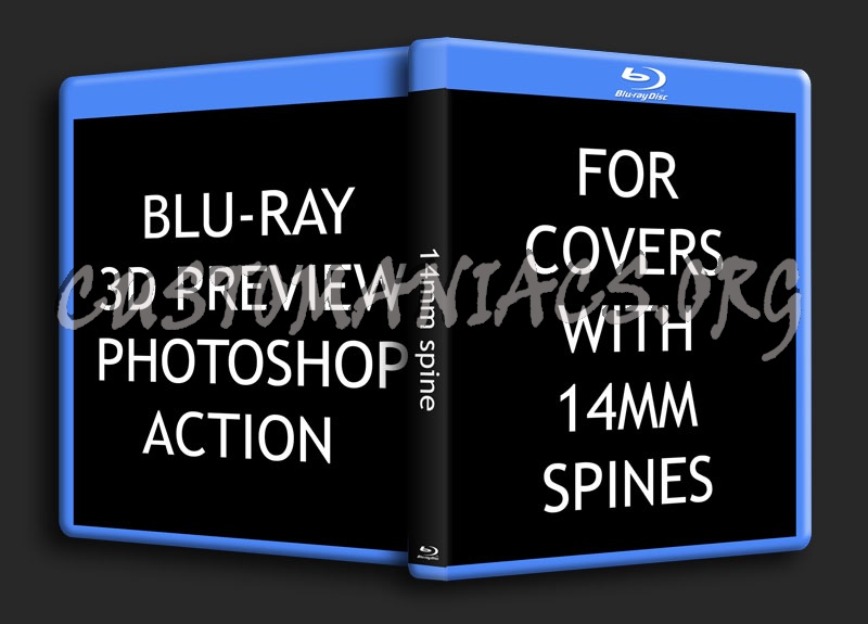 Blu-ray 3D Preview 14mm Spine Photoshop Action File 