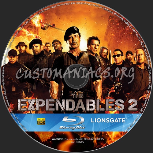 The Expendables 2 blu-ray label