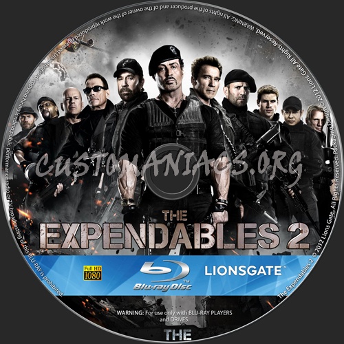 The Expendables 2 blu-ray label