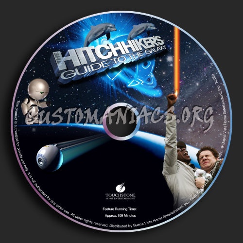 The Hitchhiker's Guide to the Galaxy dvd label