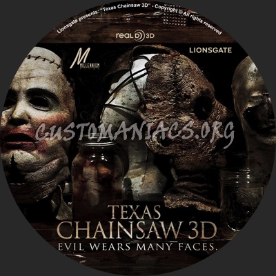 Texas Chainsaw 3D dvd label