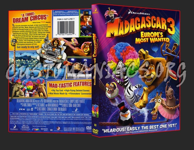 Madagascar 3 Europe's Most Wanted dvd cover