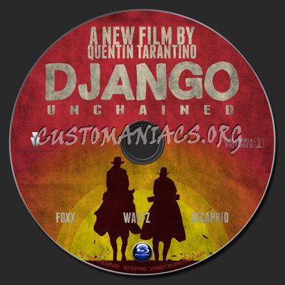 Django Unchained (2012) blu-ray label