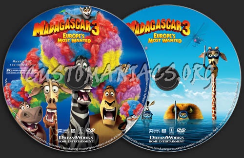 Madagascar 3: Europe's Most Wanted dvd label