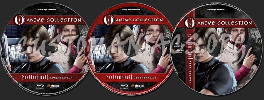 Anime Collection Resident Evil Degeneration blu-ray label