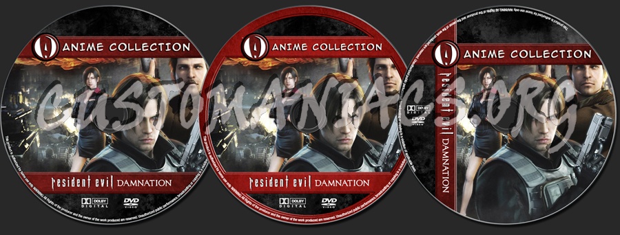 Anime Collection Resident Evil Damnation dvd label