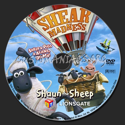 Shaun The Sheep Sheer Madness dvd label