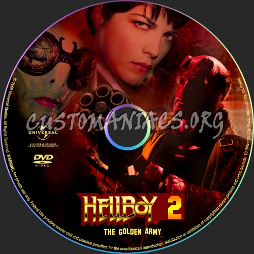 Hellboy II The Golden Army dvd label