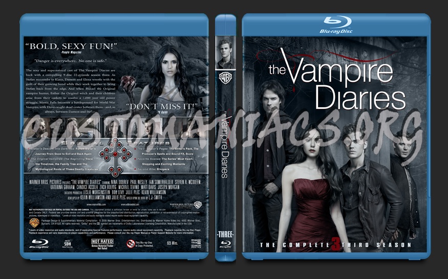 The Vampire Diaries Season Three blu-ray cover
