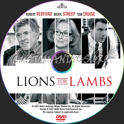 Lions for Lambs dvd label
