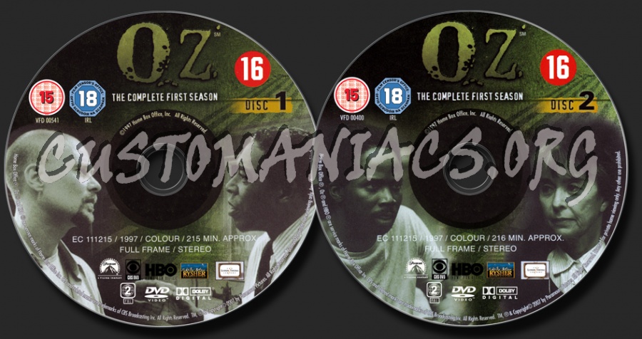 OZ Season 1 dvd label