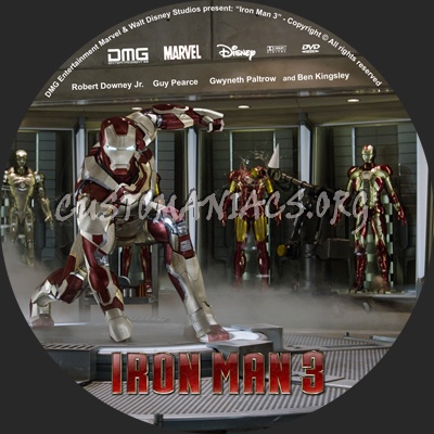 Iron Man 3 dvd label