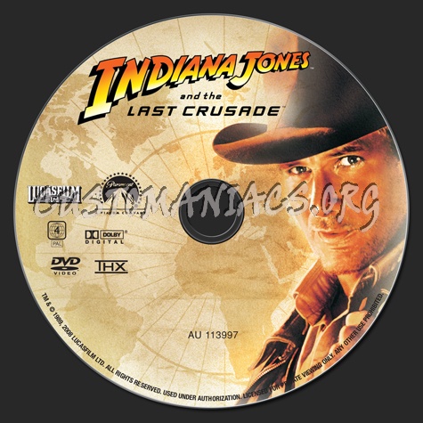 Indiana Jones and the Last Crusade dvd label