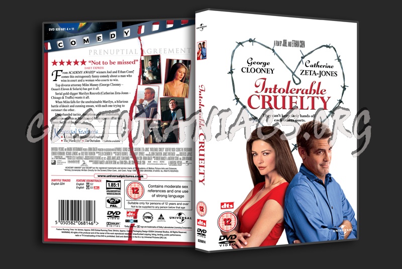 Intolerable Cruelty dvd cover