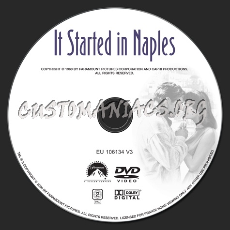It Started in Naples dvd label