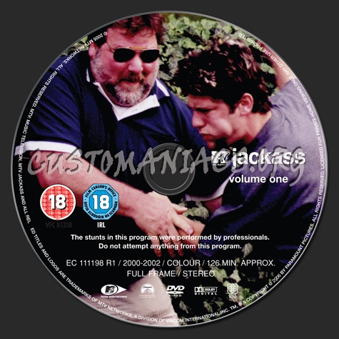 Jackass Volume 1 dvd label
