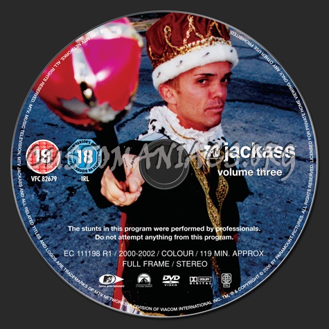 Jackass Volume 3 dvd label