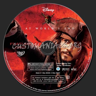 Pirates Of The Caribbean: At World's End dvd label