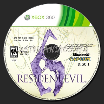 Resident Evil 6 dvd label