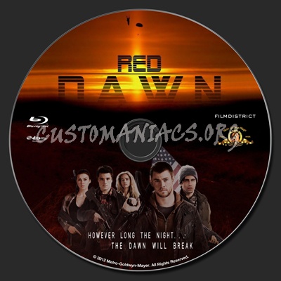 Red Dawn (2012) blu-ray label