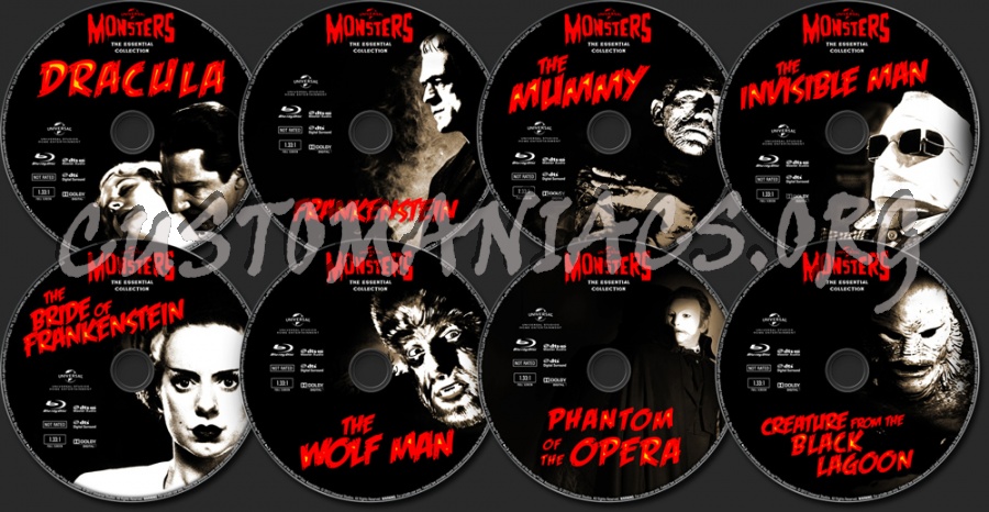 Universal Classic Monsters: The Essential Collection blu-ray label