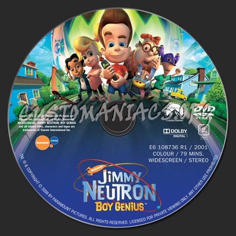 Jimmy Neutron Boy Genius dvd label