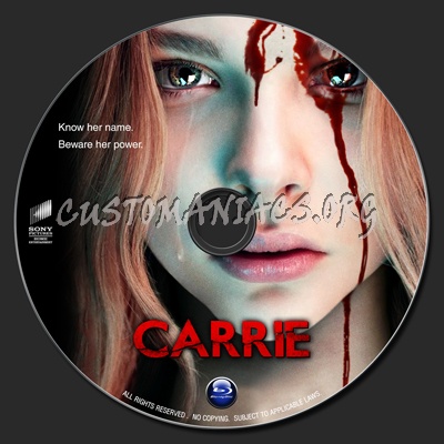 Carrie (2013) blu-ray label