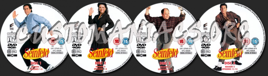Seinfeld Seasons 1 & 2 dvd label