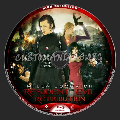 Resident Evil Retribution blu-ray label