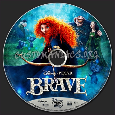 Brave (3D) blu-ray label