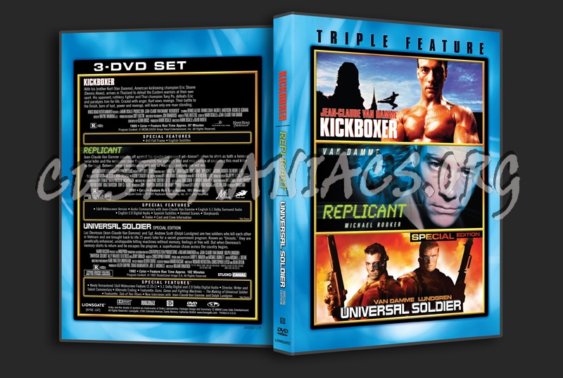 Kickboxer / Replicant / Universal Soldier dvd cover