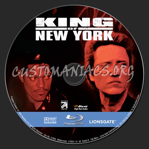 King of New York blu-ray label