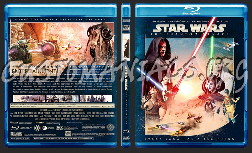 Star Wars : Episode I - The Phantom Menace blu-ray cover