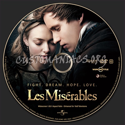 Les Miserables dvd label