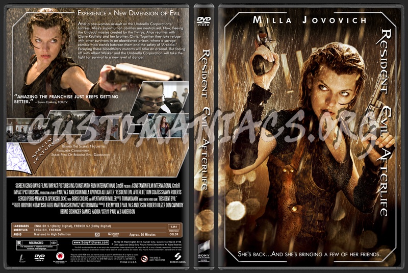 Resident Evil Afterlife dvd cover